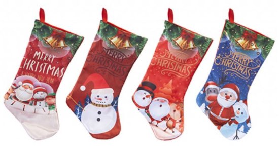 (image for) XMAS STOCKING POLYESTER 4ASST - STD