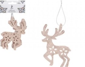 (image for) XMAS HANG GLITTER STAG R/GOLD - 6S