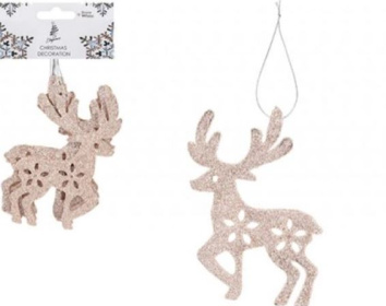 (image for) XMAS HANG GLITTER STAG R/GOLD