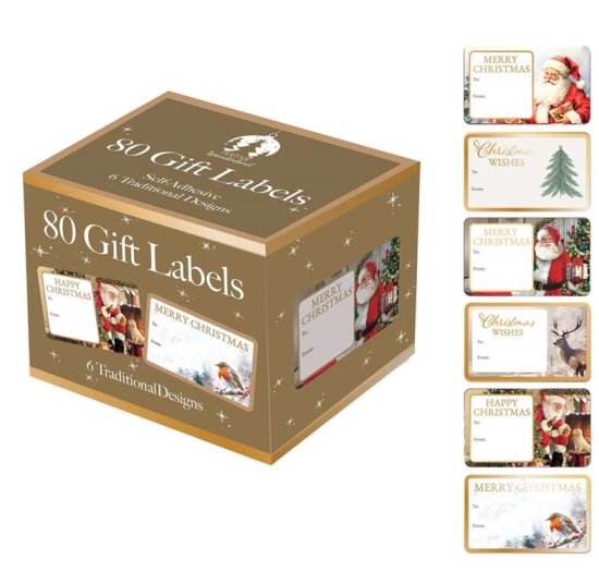 (image for) XMAS GIFT LABEL BOX ASST TRADI - 80S 