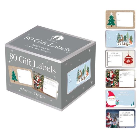 (image for) XMAS GIFT LABEL BOX ASST DESIN - 80S 