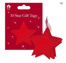 (image for) XMAS GIFT TAGS STAR RED - 10S