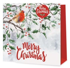 (image for) XMAS GIFT BAG TRAD ROBIN SQUAR - GIANT