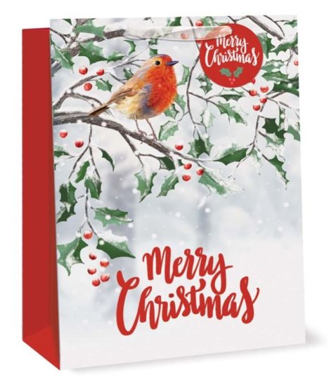 (image for) XMAS GIFT BAG TRAD ROBIN - XLARGE