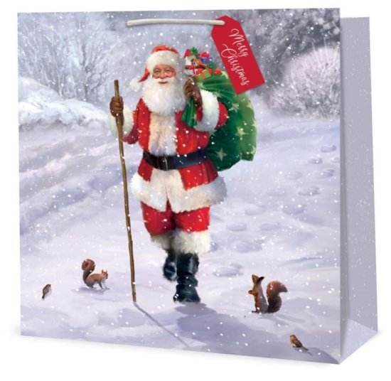 (image for) XMAS GIFT BAG TRAD SANTA SQUAR - GIANT