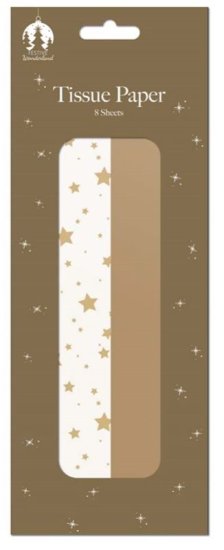 (image for) XMAS TISSUE PAPER GOLD/STAR - 8SH