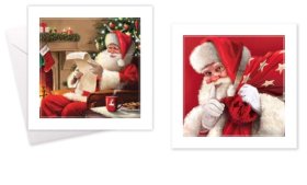 (image for) XMAS CARD TRAD SANTA SQUARE - 10S