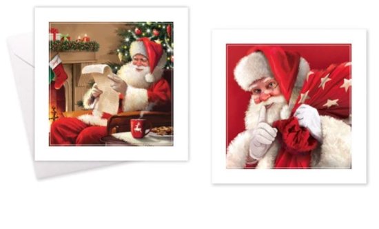 (image for) XMAS CARD TRAD SANTA SQUARE - 10S