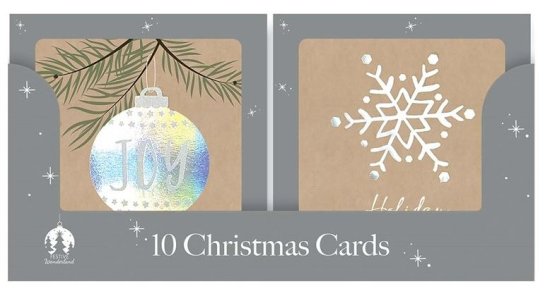 (image for) XMAS CARD KRAFT JOY SQUARE - 10S