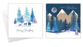 (image for) XMAS CARD MIDNIGHT FOREST SQUA - 10S