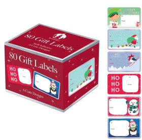 (image for) XMAS GIFT LABEL BOX ASST DESIN - 80S