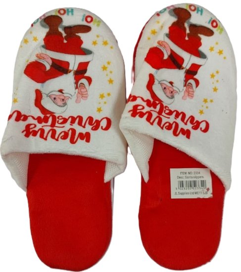 (image for) JL XMAS SANTA SLIPPERS ADULT - STD 