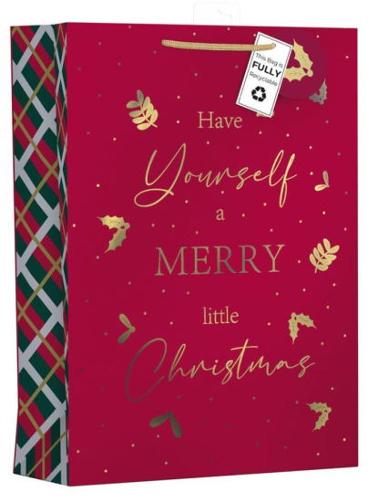 (image for) XMAS GIFT BAG MERRY CHRIST WIS - XLARGE 