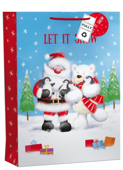 (image for) XMAS GIFT BAG SANTA & POLAR BR - XLARGE 