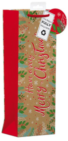 (image for) XMAS GIFT BOTTLE BAG KRAFT - BOTTLE 