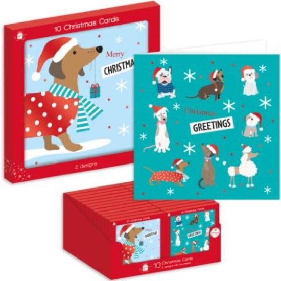 (image for) XMAS CARDS DACHSHUND SQUARE - 10S 