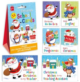 (image for) XMAS CARDS SCHOOL SANTA - 32S 