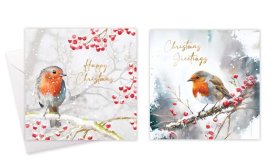 XMAS CARD SQ ROBIN - 10S (image for) XMAS CARD SQ ROBIN - 10S