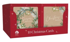 (image for) XMAS CARD SQ KRAFT FOILAGE - 10S