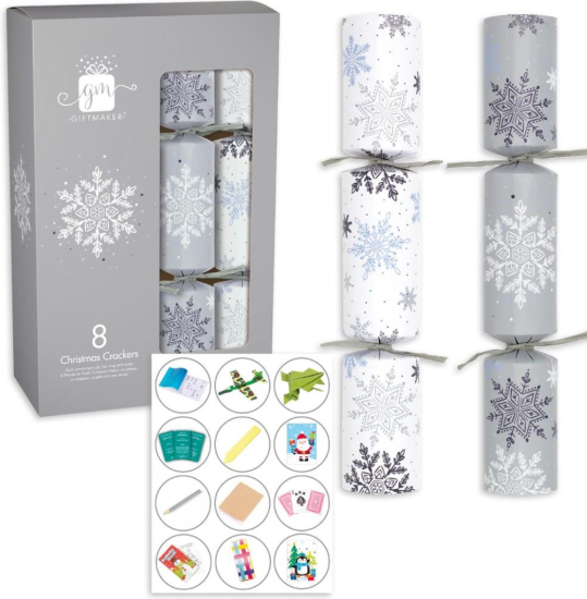 (image for) XMAS CRACKER SILV/WHI 8S - 12\" 