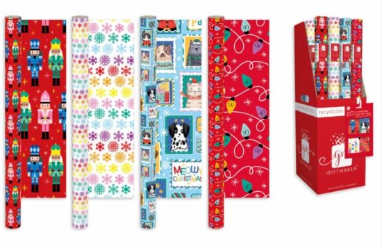 (image for) XMAS GIFT WRAP RED AND WHITE - 4M 