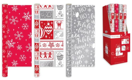(image for) XMAS GIFT WRAP RED AND WHITE - 4M 