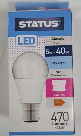 (image for) STA LED B22 CLAS PEA DL 5W=40W - 5W