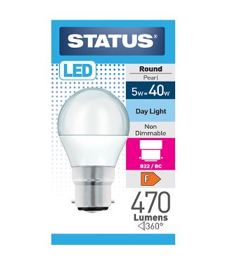 (image for) STA LED B22 ROUND PEA DL 5=40W - 05W