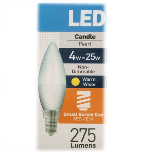 (image for) STA LED CANDLE W/WHITE ES N/D - 3W=25W