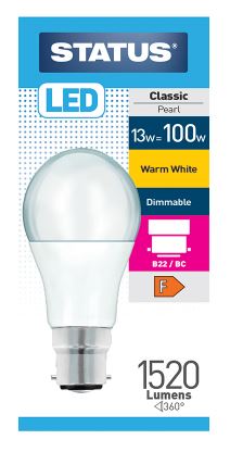 (image for) STA LED B22 CLASS PEAR WW DIMM - 13=100