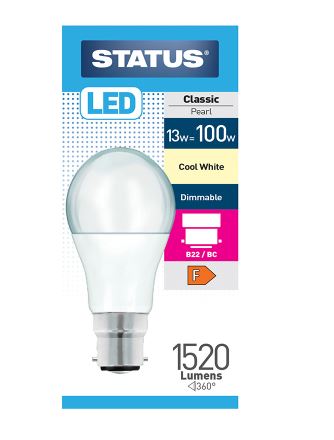 (image for) STA LED B22 CLAS PEA CW13=100W - 13W