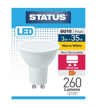 (image for) STA LED PEARL GU10 W/W 3W=35W - 3W/35W