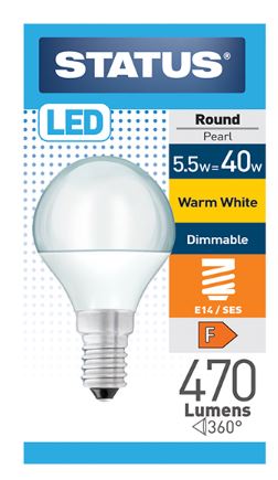 (image for) STA LED E14 ROUND PEAR WW 5.5W - 5.5=40