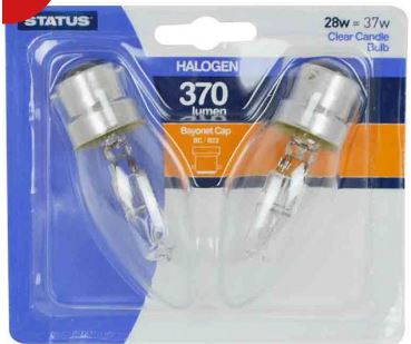 (image for) STA HAL/CLEAR CANDLE BC 28W - 28W2PK