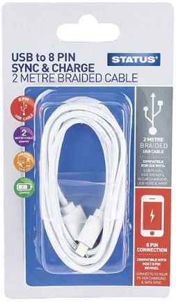 (image for) STA USB-8 PIN SYNC&CHARGE CABL - 2M