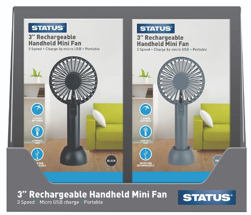 (image for) STA USB HAND MINI FAN GREY - 3\"