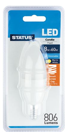 (image for) STA LED CANDLE W/WHITE SES DIM - 8W=60W