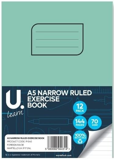 (image for) U. EXERCISE BOOK NARROW RULED - A5