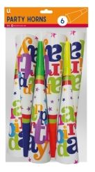 (image for) U. PAPER PARTY HORN B/DAY - 6S