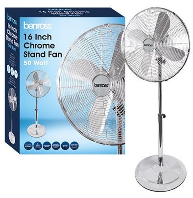 (image for) BENROSS CHROME STAND FAN 16\" - 16\"