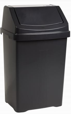 (image for) SWING BIN M/NIGHT BLACK (WHAM) - 50L