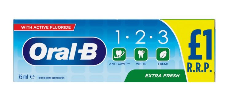 (image for) ORAL-B PASTE 1-2-3 EXTRA FRESH PM1.00 - 75ML