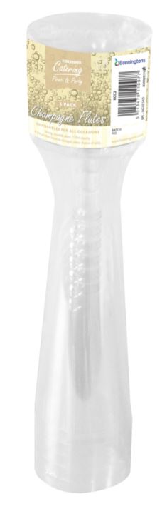(image for) KINGFISHER CLEAR PLASTIC CHAMPAGNE FLUTES 6S