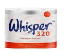 (image for) WHISPER T/ROLL 320 WHI 2PLY - 4PK