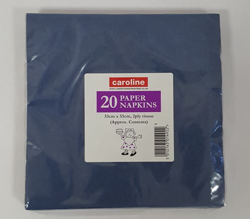 (image for) CAROLINE NAPKIN D/BLUE 2PLY20S - 33X33