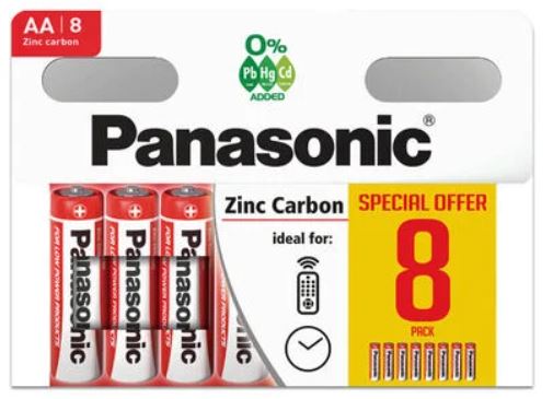 (image for) PANASONIC ZINC CARBON AA R6 - 8S