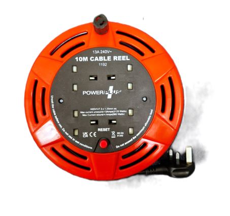 (image for) POWER+ EXTEN SOCKET REEL 4 WAY - 10M 