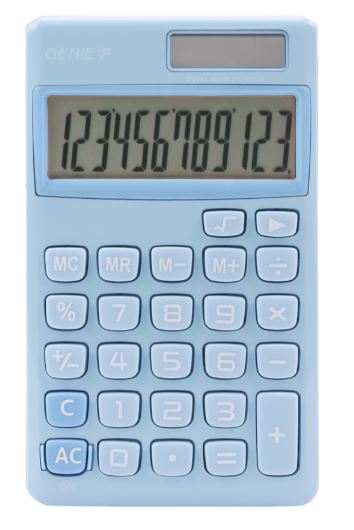 (image for) GENIE POCKET CALCULATOR BLUE - 212B