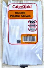 (image for) C/GOLD PLAST KNIVES WHIT REUSE - 100S