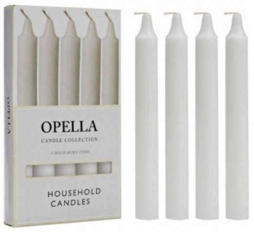 (image for) OPELLA HOUSEHOLD CANDLE WHITE - 4S/5HR